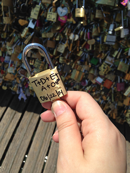 lock closeup from Love Locks Bridge