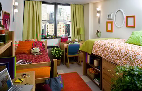 LIM College dorm room