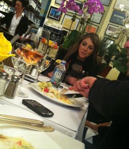 Sitting at a Madison Avenue Bistro and spotting Liz Hurley!